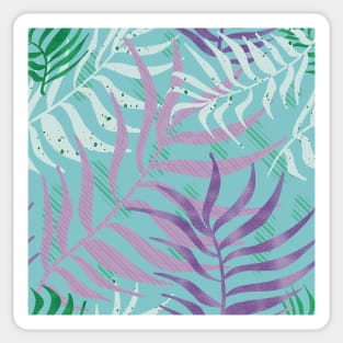 Purple Tropical Leaves Pattern Sticker